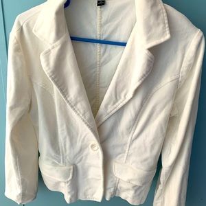 White corduroy blazer jacket